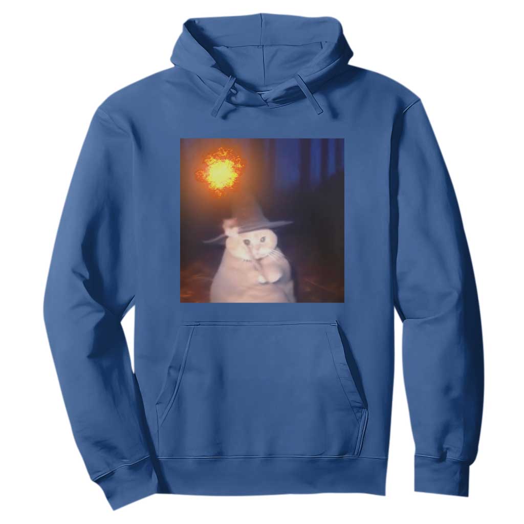 Wizard Cat Hoodie Weird Funny Retro Halloween Orange Cat Meme TS10 Royal Blue Print Your Wear