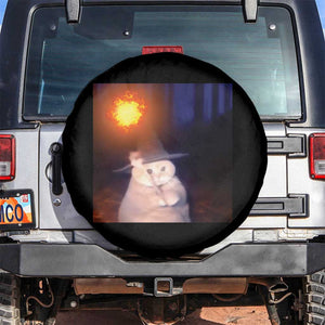 Wizard Cat Spare Tire Cover Weird Funny Retro Halloween Orange Cat Meme TS10 No hole Black Print Your Wear
