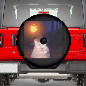 Wizard Cat Spare Tire Cover Weird Funny Retro Halloween Orange Cat Meme TS10 Black Print Your Wear