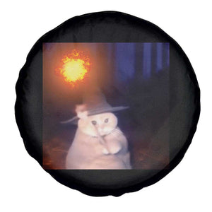 Wizard Cat Spare Tire Cover Weird Funny Retro Halloween Orange Cat Meme TS10 Print Your Wear
