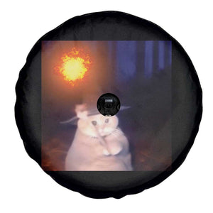 Wizard Cat Spare Tire Cover Weird Funny Retro Halloween Orange Cat Meme TS10 Print Your Wear