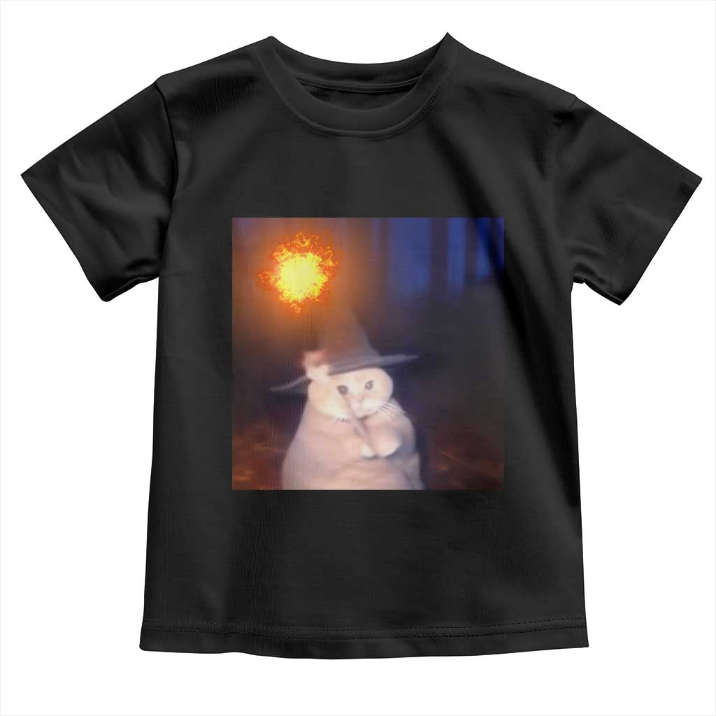 Wizard Cat Toddler T Shirt Weird Funny Retro Halloween Orange Cat Meme TS10 Black Print Your Wear