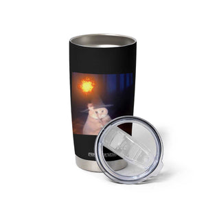 Wizard Cat Tumbler Cup Weird Funny Retro Halloween Orange Cat Meme TS10 Print Your Wear