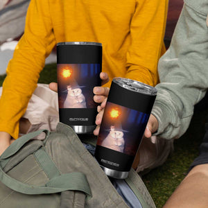Wizard Cat Tumbler Cup Weird Funny Retro Halloween Orange Cat Meme TS10 Print Your Wear