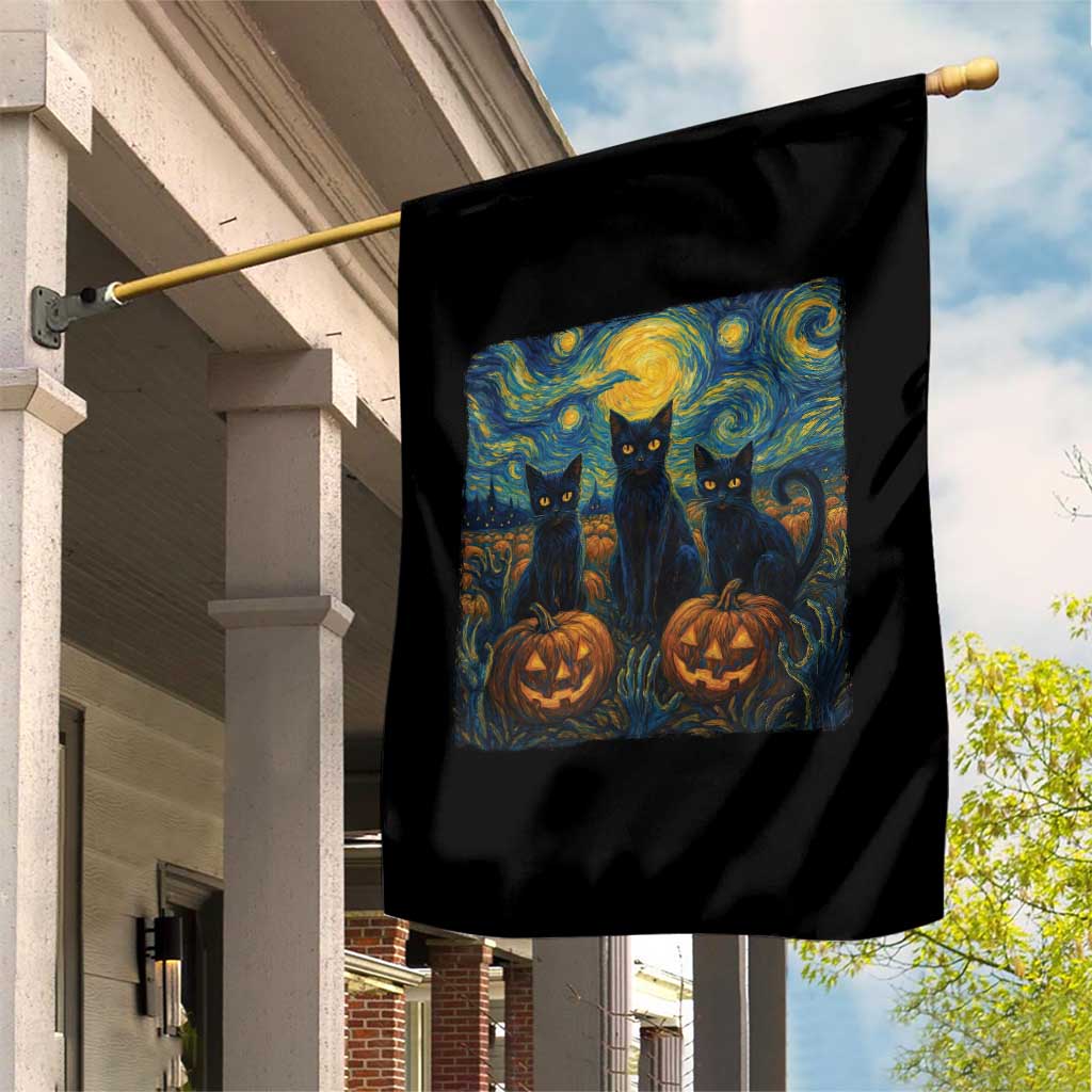 Cat Starry Night Garden Flag Funny Cat Lover Gifts Halloween Van Gogh TS10 Print Your Wear
