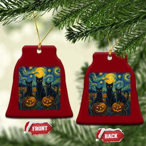 Cat Starry Night Ceramic Ornament Funny Cat Lover Gifts Halloween Van Gogh TS10 Print Your Wear