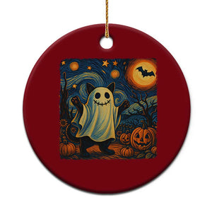 Funny Halloween Ghost Cat Ceramic Ornament Starry Night Van Gogh Cat Lover Gifts TS10 1pc Red Print Your Wear