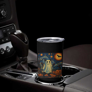Funny Halloween Ghost Cat Tumbler Cup Starry Night Van Gogh Cat Lover Gifts TS10 Print Your Wear