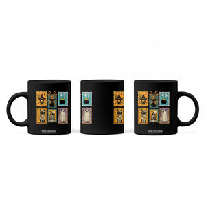 Black Cat Pumpkin Coffee Mug Retro Halloween Ghots Cat Stamp TS10 Print Your Wear