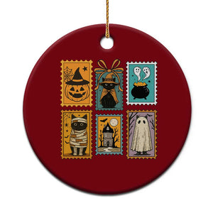 Black Cat Pumpkin Ceramic Ornament Retro Halloween Ghots Cat Stamp TS10 1pc Red Print Your Wear