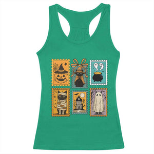 Black Cat Pumpkin Racerback Tank Top Retro Halloween Ghots Cat Stamp TS10 Irish Green Print Your Wear