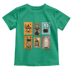 Black Cat Pumpkin Toddler T Shirt Retro Halloween Ghots Cat Stamp TS10 Irish Green Print Your Wear
