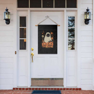 Vintage Halloween Ghost Cat Garden Flag Groovy Floral Cute Black Cat Ghost Fall Pumpkin TS10 Print Your Wear