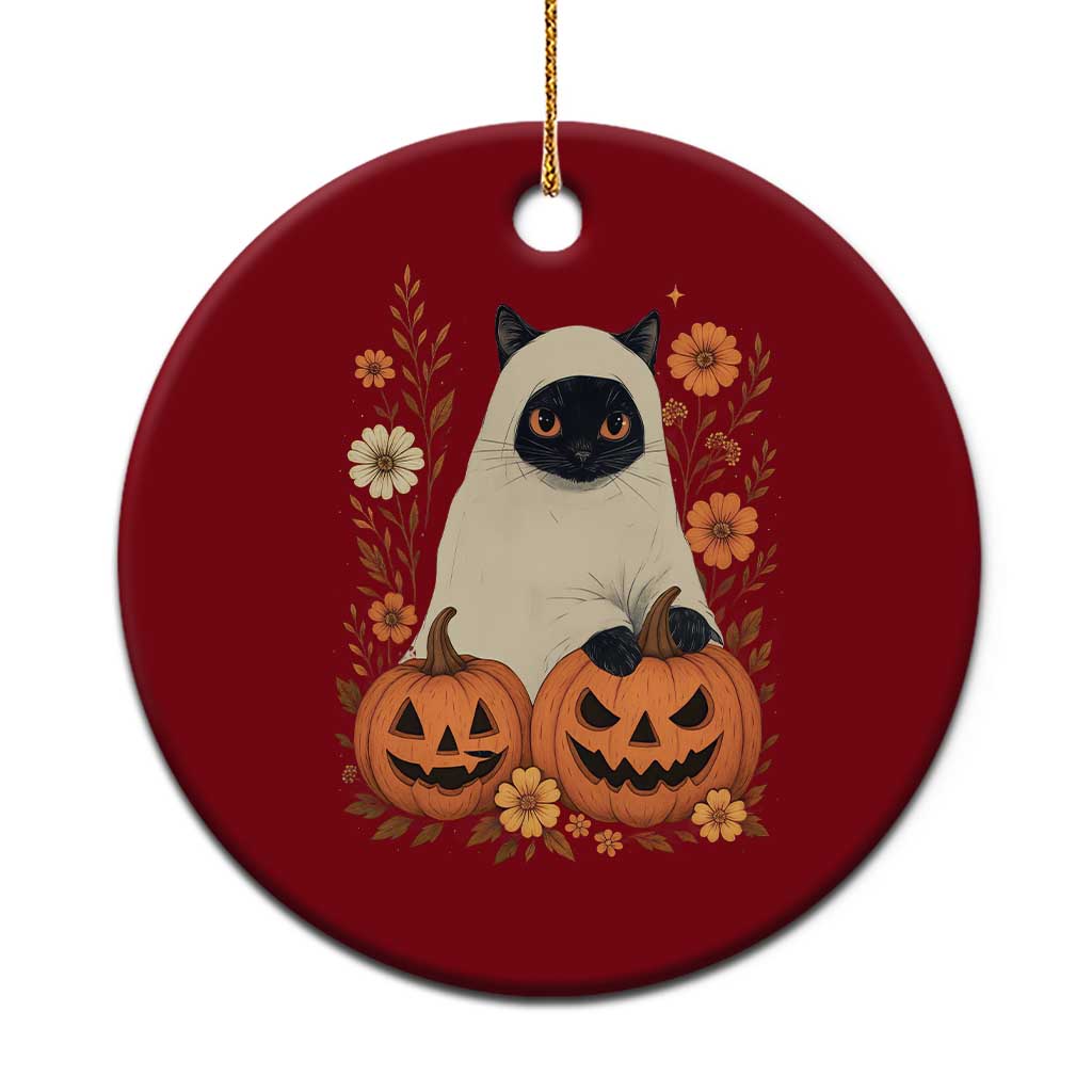Vintage Halloween Ghost Cat Ceramic Ornament Groovy Floral Cute Black Cat Ghost Fall Pumpkin TS10 1pc Red Print Your Wear