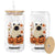 Vintage Halloween Ghost Cat Glass Can Groovy Floral Cute Black Cat Ghost Fall Pumpkin TS10 Print Your Wear