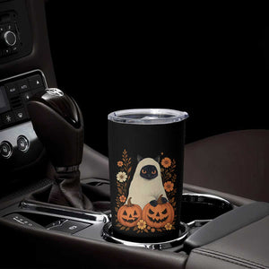 Vintage Halloween Ghost Cat Tumbler Cup Groovy Floral Cute Black Cat Ghost Fall Pumpkin TS10 Print Your Wear