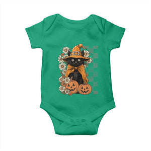 Boho Cat Wild Flowers Baby Onesie Vintage Autumn Cozy Black Cat Pumpkin Halloween TS10 Irish Green Print Your Wear
