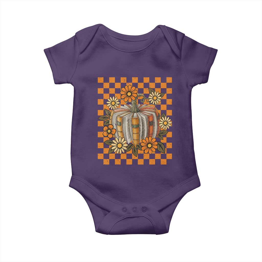 Book Pumpkin Baby Onesie Fall Halloween Book Lover Bookish Gift TS10 Purple Print Your Wear