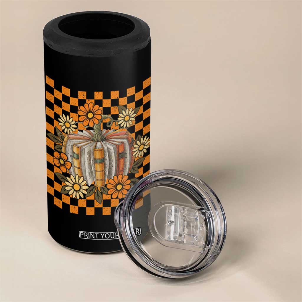 Book Pumpkin 4 in 1 Can Cooler Tumbler Fall Halloween Book Lover Bookish Gift TS10 Print Your Wear