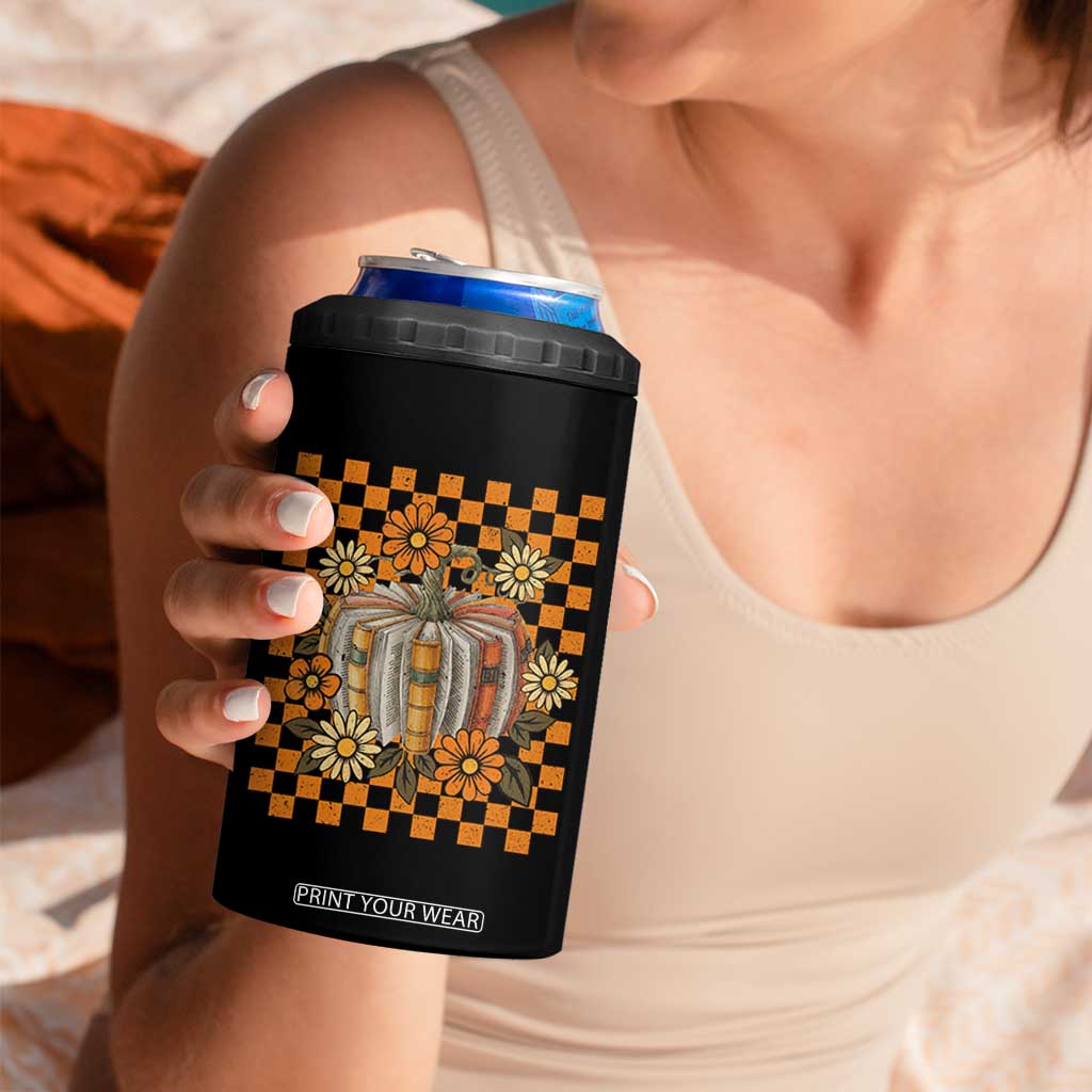 Book Pumpkin 4 in 1 Can Cooler Tumbler Fall Halloween Book Lover Bookish Gift TS10 Print Your Wear