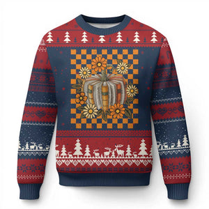 Book Pumpkin Ugly Christmas Sweater Fall Halloween Book Lover Bookish Gift TS10 Navy Red Print Your Wear