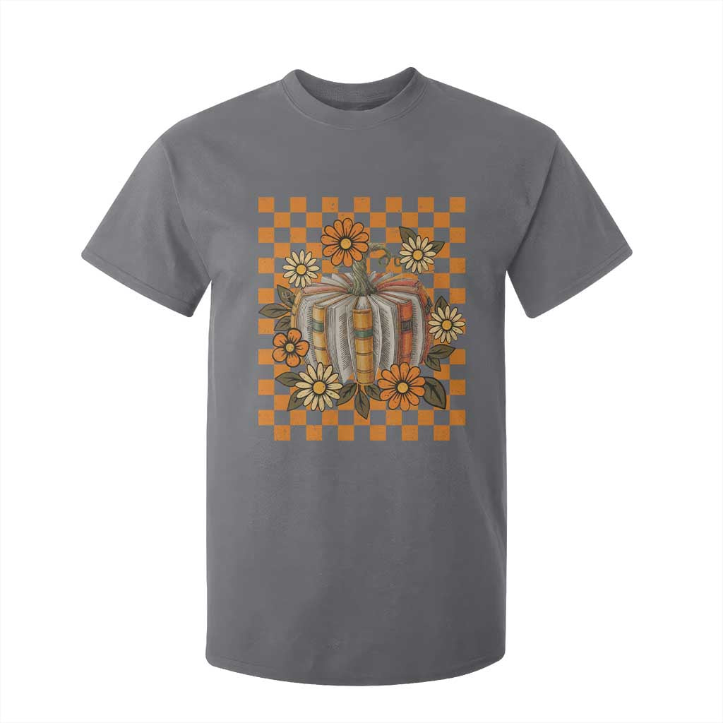 Book Pumpkin T Shirt For Kid Fall Halloween Book Lover Bookish Gift TS10 Charcoal Print Your Wear