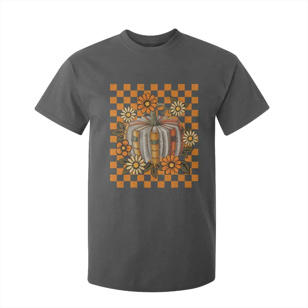 Book Pumpkin T Shirt For Kid Fall Halloween Book Lover Bookish Gift TS10 Dark Heather Print Your Wear