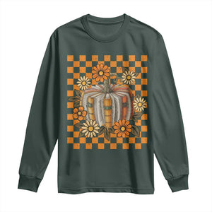 Book Pumpkin Long Sleeve Shirt Fall Halloween Book Lover Bookish Gift TS10 Dark Forest Green Print Your Wear