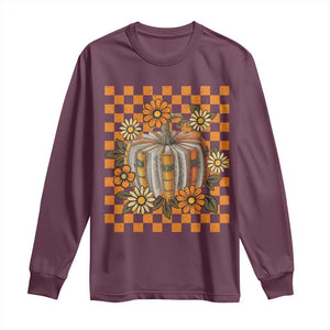 Book Pumpkin Long Sleeve Shirt Fall Halloween Book Lover Bookish Gift TS10 Maroon Print Your Wear