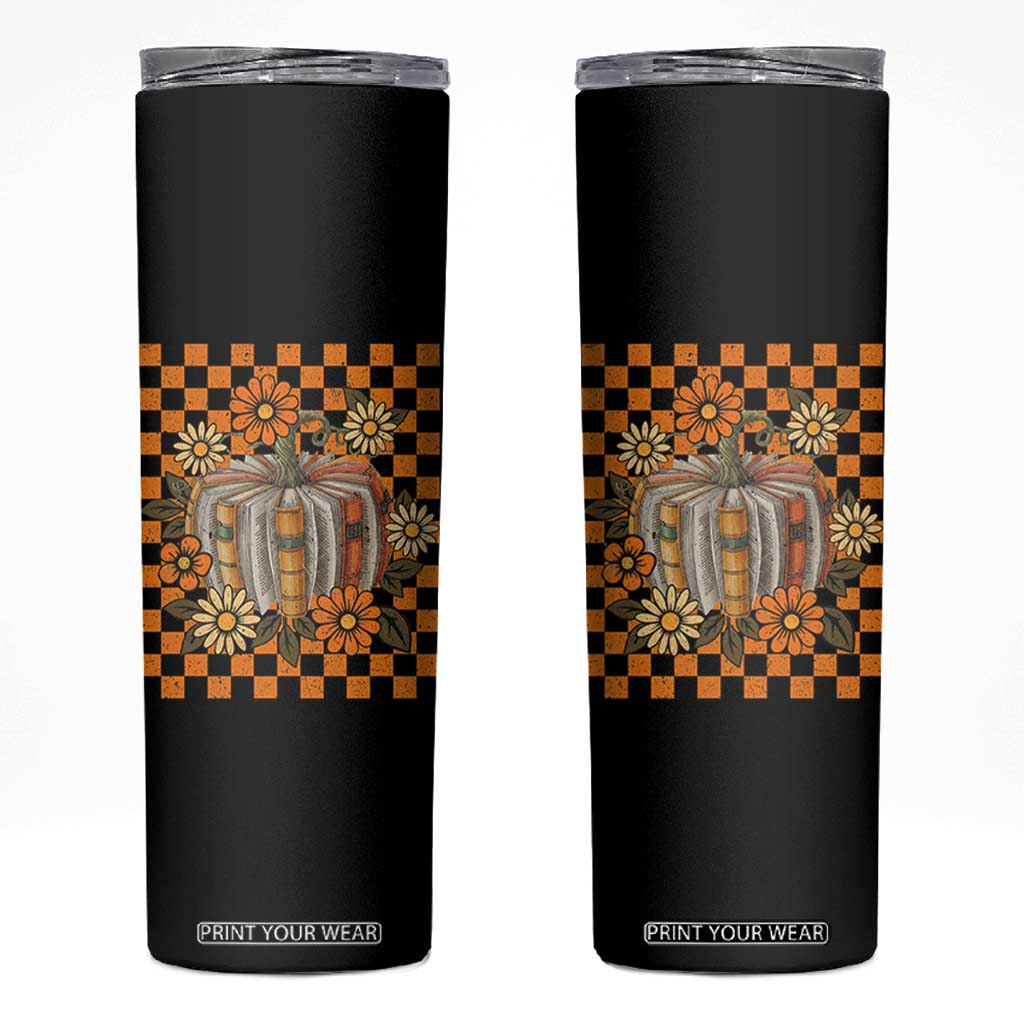 Book Pumpkin Skinny Tumbler Fall Halloween Book Lover Bookish Gift TS10 Black Print Your Wear