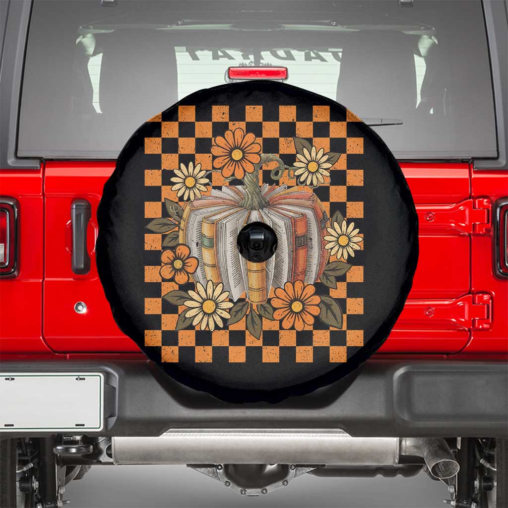 Book Pumpkin Spare Tire Cover Fall Halloween Book Lover Bookish Gift TS10 Black Print Your Wear