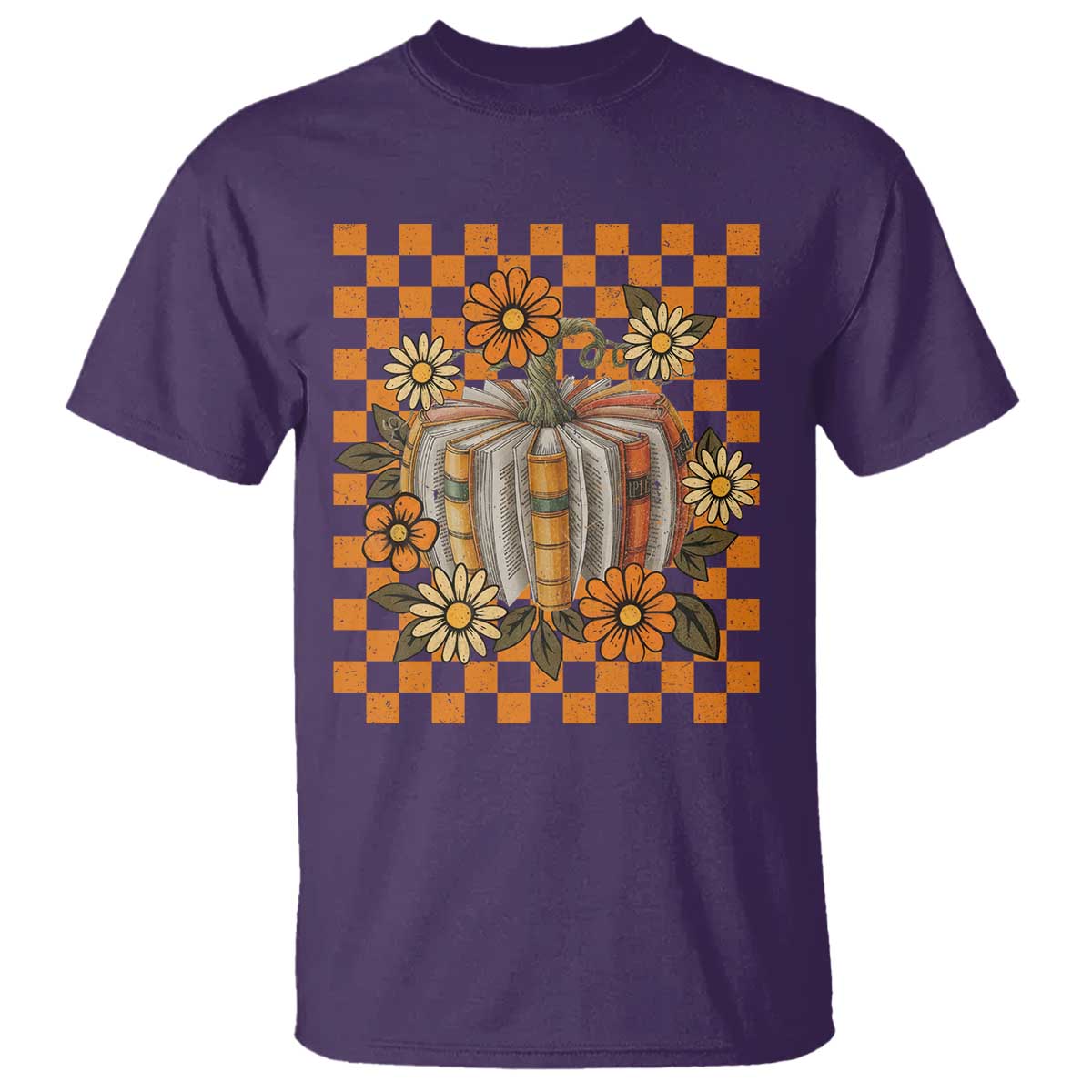 Book Pumpkin T Shirt Fall Halloween Book Lover Bookish Gift TS10 Purple Print Your Wear