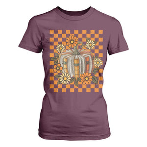 Book Pumpkin T Shirt For Women Fall Halloween Book Lover Bookish Gift TS10 Maroon Print Your Wear