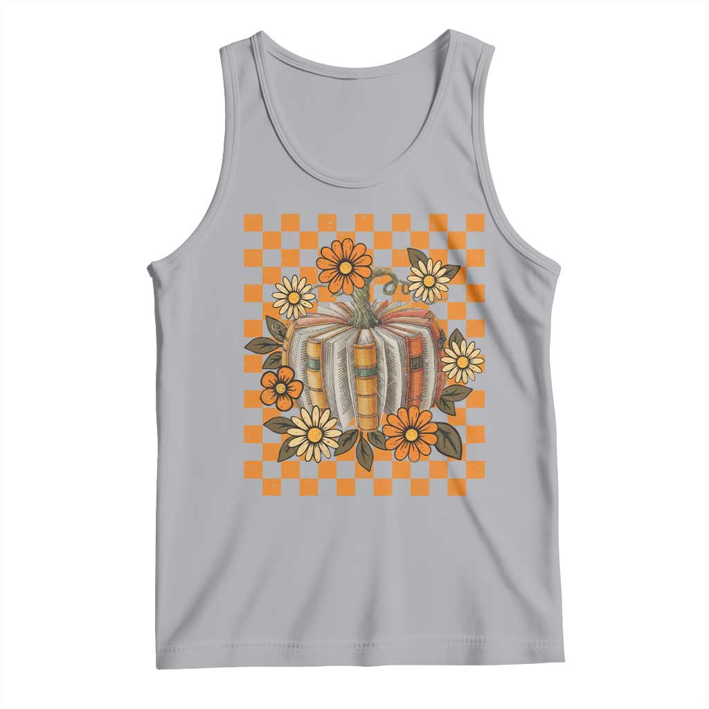 Book Pumpkin Tank Top Fall Halloween Book Lover Bookish Gift TS10 Athletic Heather Print Your Wear