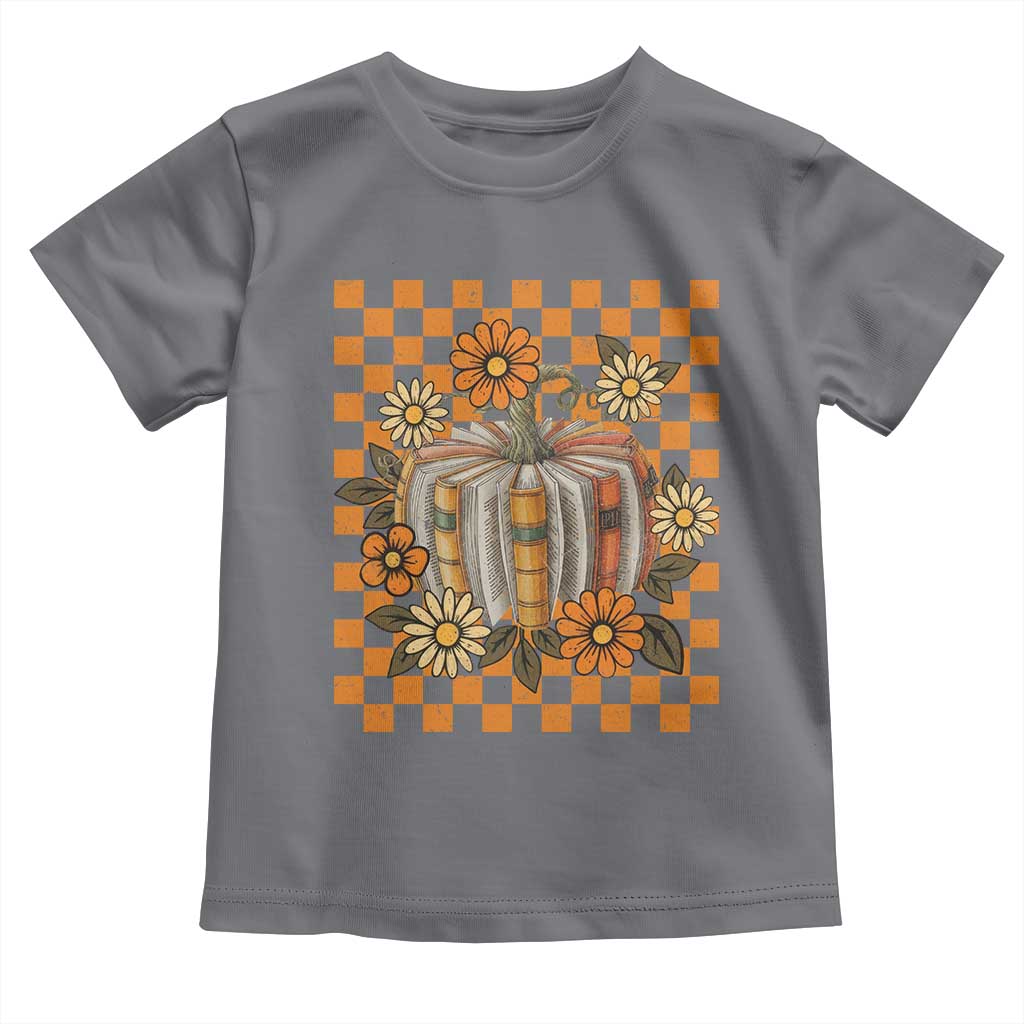 Book Pumpkin Toddler T Shirt Fall Halloween Book Lover Bookish Gift TS10 Charcoal Print Your Wear