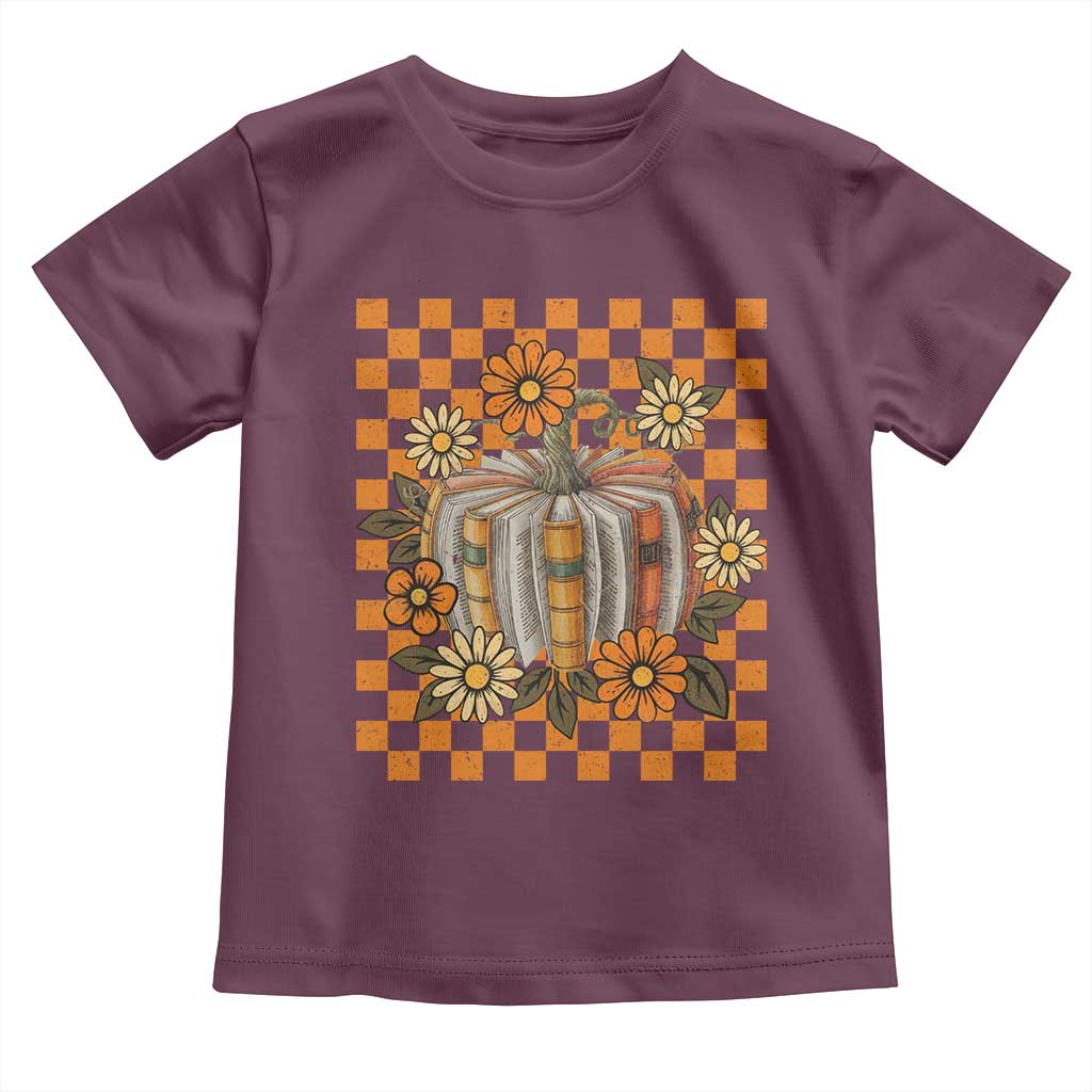 Book Pumpkin Toddler T Shirt Fall Halloween Book Lover Bookish Gift TS10 Maroon Print Your Wear
