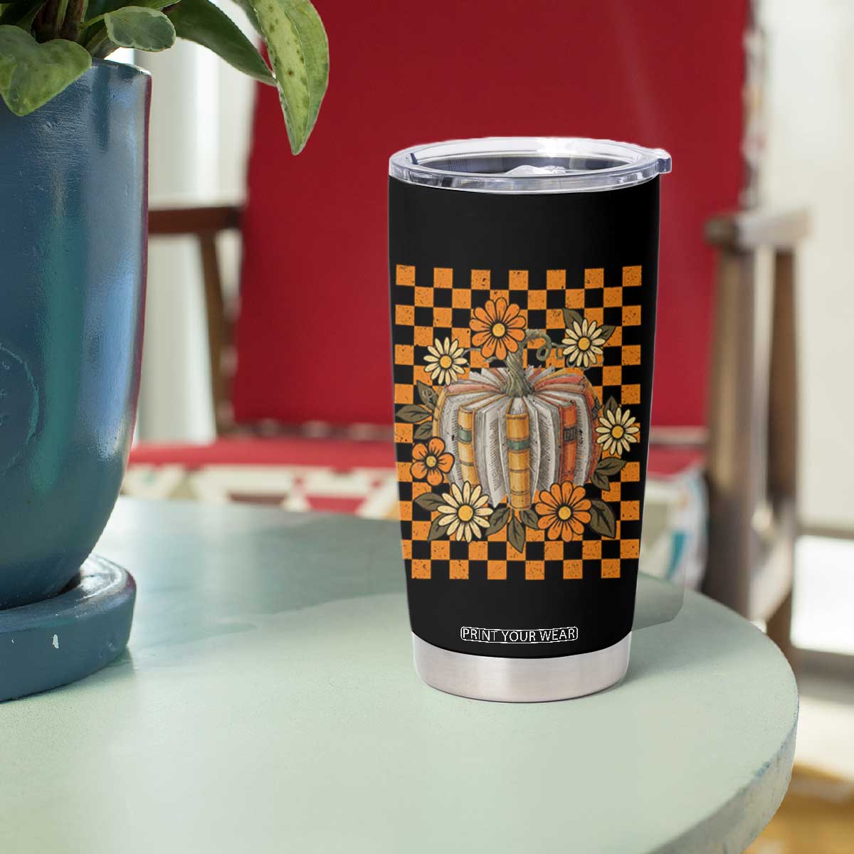 Book Pumpkin Tumbler Cup Fall Halloween Book Lover Bookish Gift TS10 Print Your Wear