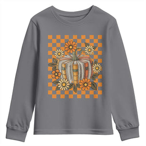 Book Pumpkin Youth Sweatshirt Fall Halloween Book Lover Bookish Gift TS10 Charcoal Print Your Wear