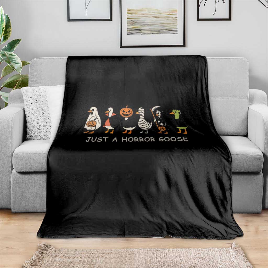 Halloween Funny Goose Throw Blanket Spooky Season 90s Horror Movie TS10 Print Your Wear