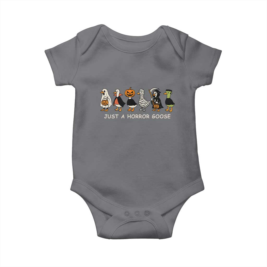 Halloween Funny Goose Baby Onesie Spooky Season 90s Horror Movie TS10 Charcoal Print Your Wear