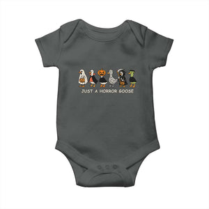 Halloween Funny Goose Baby Onesie Spooky Season 90s Horror Movie TS10 Dark Heather Print Your Wear