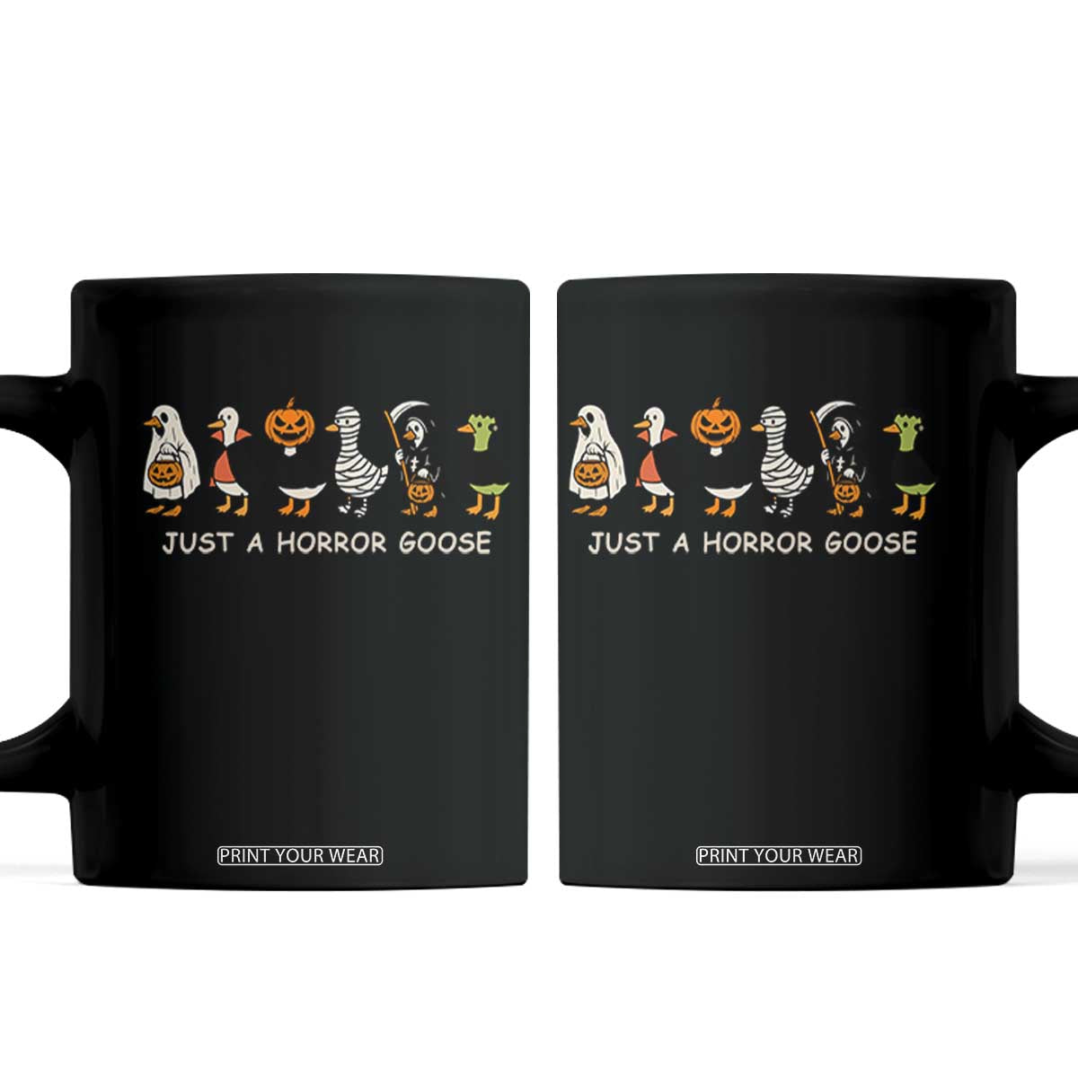 Halloween Funny Goose Coffee Mug Spooky Season 90s Horror Movie TS10 Black Print Your Wear
