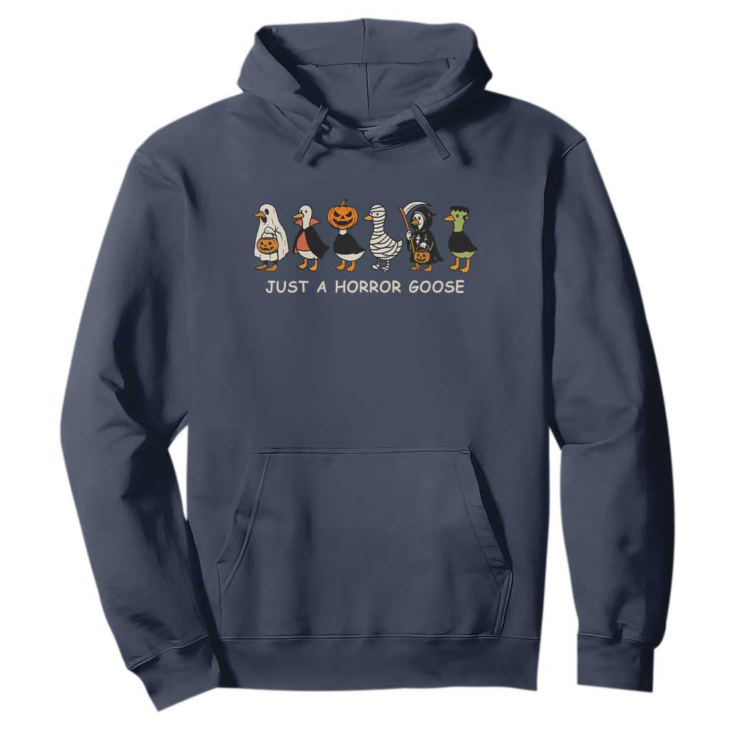 Halloween Funny Goose Hoodie Spooky Season 90s Horror Movie TS10 Navy Print Your Wear