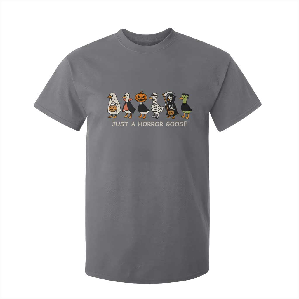 Halloween Funny Goose T Shirt For Kid Spooky Season 90s Horror Movie TS10 Charcoal Print Your Wear