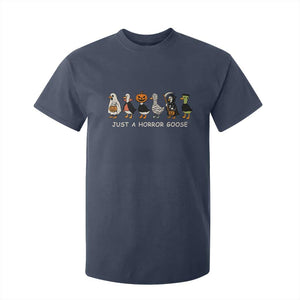 Halloween Funny Goose T Shirt For Kid Spooky Season 90s Horror Movie TS10 Navy Print Your Wear