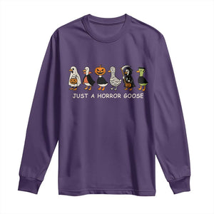 Halloween Funny Goose Long Sleeve Shirt Spooky Season 90s Horror Movie TS10 Purple Print Your Wear