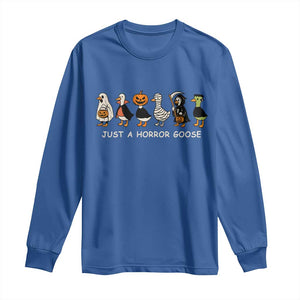 Halloween Funny Goose Long Sleeve Shirt Spooky Season 90s Horror Movie TS10 Royal Blue Print Your Wear