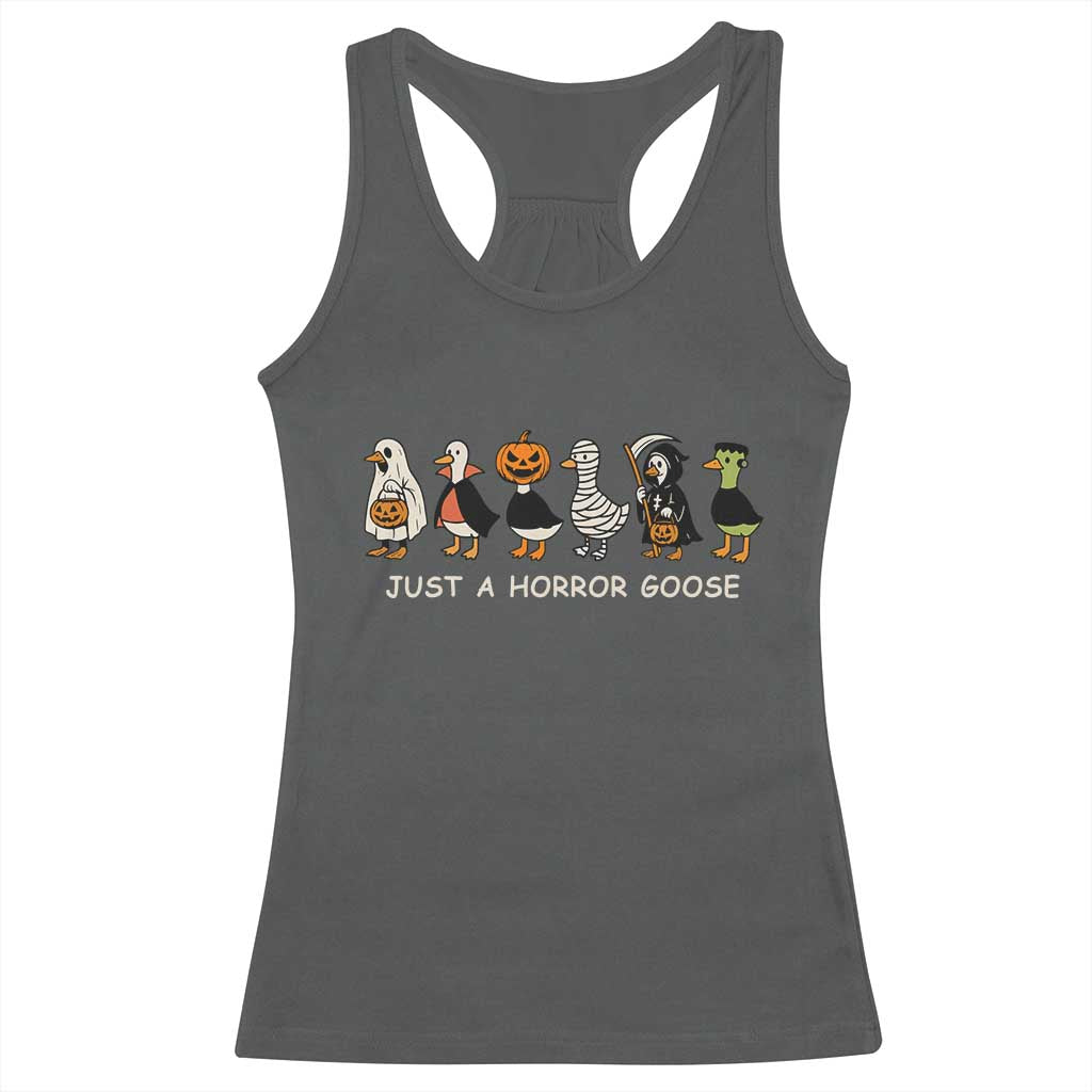 Halloween Funny Goose Racerback Tank Top Spooky Season 90s Horror Movie TS10 Dark Heather Print Your Wear