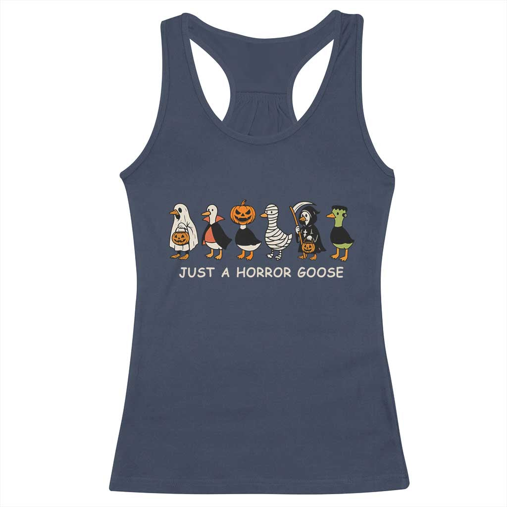 Halloween Funny Goose Racerback Tank Top Spooky Season 90s Horror Movie TS10 Navy Print Your Wear