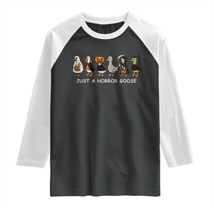 Halloween Funny Goose Raglan Shirt Spooky Season 90s Horror Movie TS10 Black White Print Your Wear